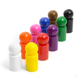 M-DOTS, Magnetpins rund, 10 Stück pro Set, 10 versch. Farben