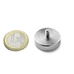 GTN-25, Topfmagnet mit Gewindezapfen Ø 25 mm, Gewinde M5, Haftkraft ca. 25 kg
