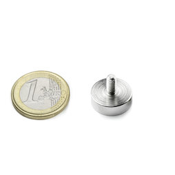 GTN-16, Topfmagnet mit Gewindezapfen Ø 16 mm, Gewinde M4, Haftkraft ca. 8 kg