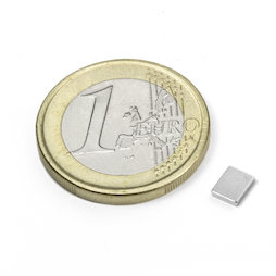 Q-05-04-01-N, Quadermagnet 5 x 4 x 1 mm, Neodym, N50, vernickelt