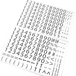 BA-015LN/numbers, Zahlen magnetisch, zum Beschriften von Metallregalen, 120 Zeichen pro A4-Bogen, 2-teiliges Set