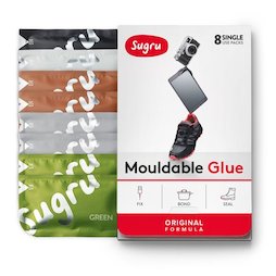 SUG-08/mixed4, Sugru 8er-Pack, formbarer Kleber, 2x grün, 2x braun, 2x grau, 1x schwarz, 1x weiß, Packungen zu je 5 g