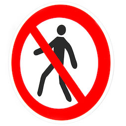 MS-W/nowalking, Verbotsschilder magnetisch, Für Fussgänger verboten