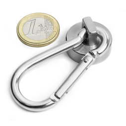 KTN-25, Topfmagnet mit Karabiner Ø 25 mm, Länge Karabiner 60 mm