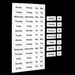 BA-022, Tagesmagnete, zum Organisieren und Planen, 2-teiliges Set, 56 Magnete pro A5-Bogen