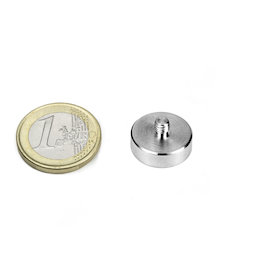 SALE-124, Topfmagnet mit Gewindezapfen Ø 16 mm, Gewinde M4, Haftkraft ca. 8 kg