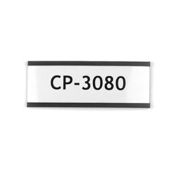 CP-3080, Magnetetiketten 80 x 30 mm, magnetische C-Profile, mit Papiereinlage & Schutzfolie, zum Beschriften von Metallregalen